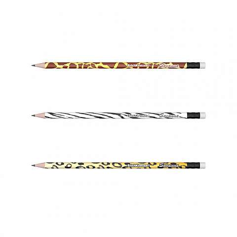 Schwarzgraphit Rundbleistift mit Radiergummi - Savanna HB