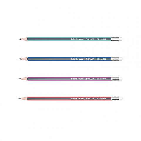 Schwarzer Graphit-Dreikant-Bleistift mit Radiergummi - Sonata HB