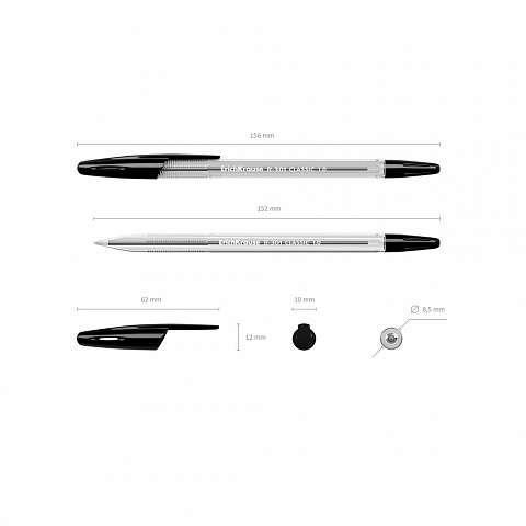 Kugelschreiber ErichKrause R-301 Classic Stick 1.0, Tintenfarbe schwarz