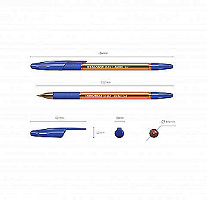 Kugelschreiber ErichKrause R-301 Amber Stick&Grip 0.7, Farbe der Tinte blau