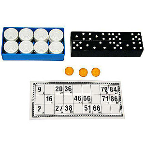 Komplekt 3 in 1. Venemaa mängud (loto, maled, dominod)