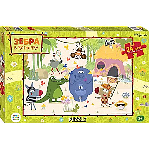 Mozaika puzzle maxi 24 Zebra w kratkę