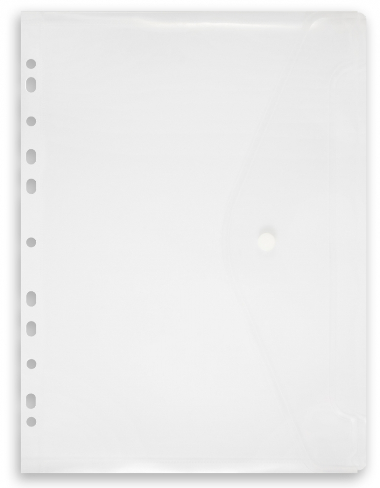 A4-Ordner mit Knopf und Perforation, halbtransparent