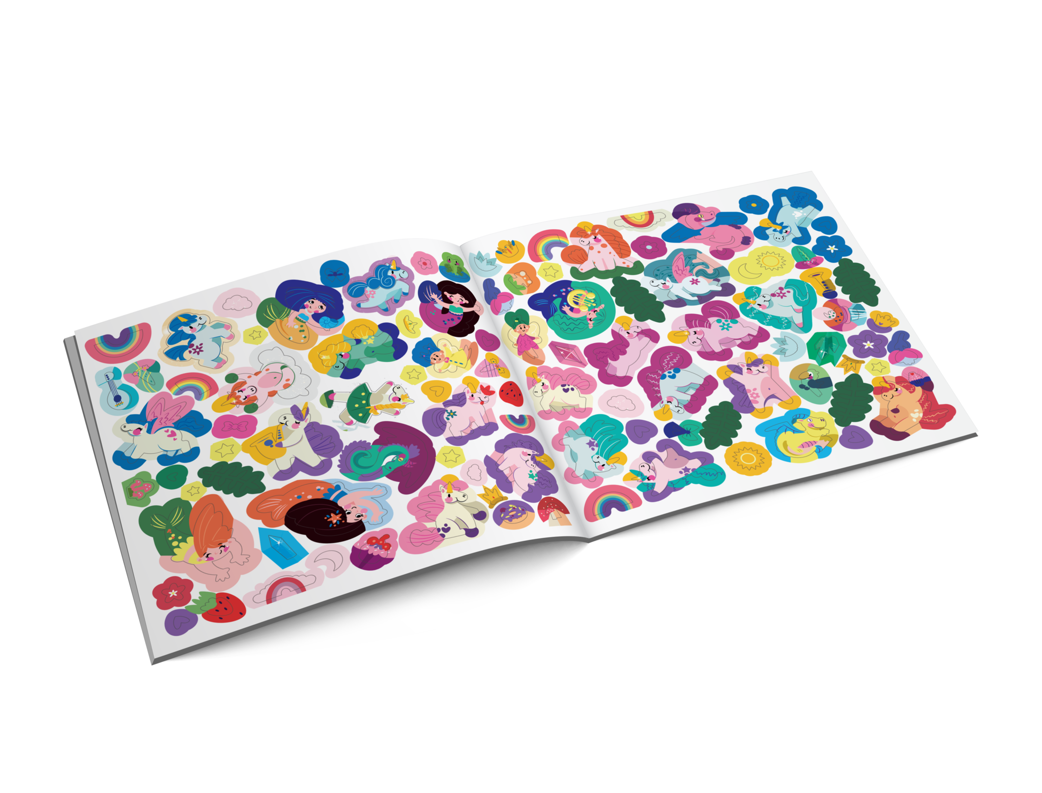 100 Funny Stickers. The Land of Mermaids and Unicorns