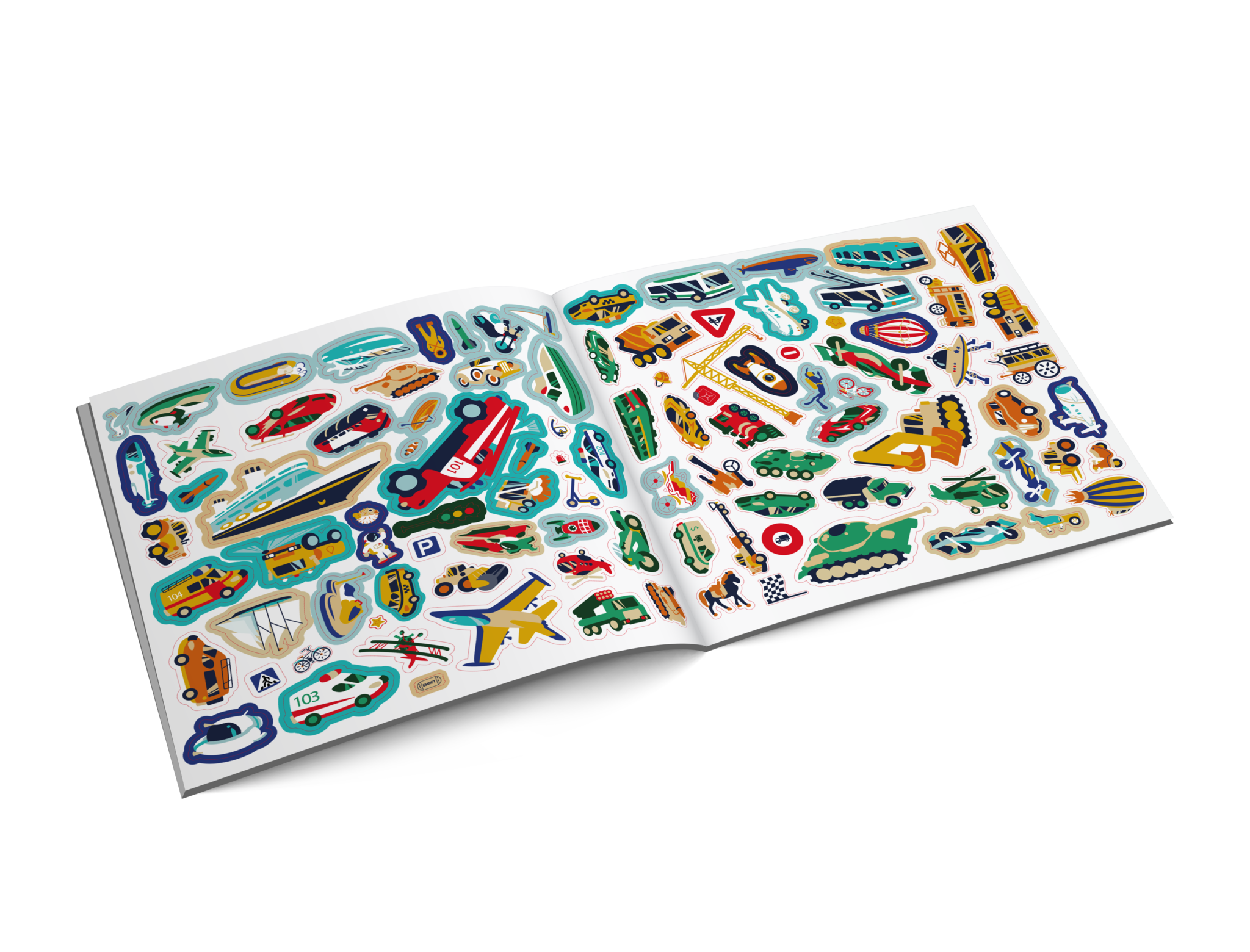 100 Funny Stickers. The History of Transport