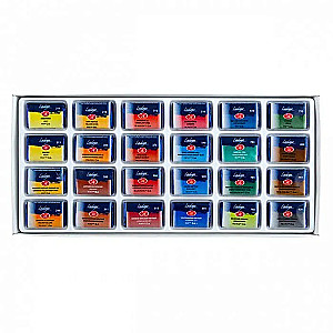 Watercolor Art Paint Set - Ladoga, 24 colors in 2.5 ml wells.