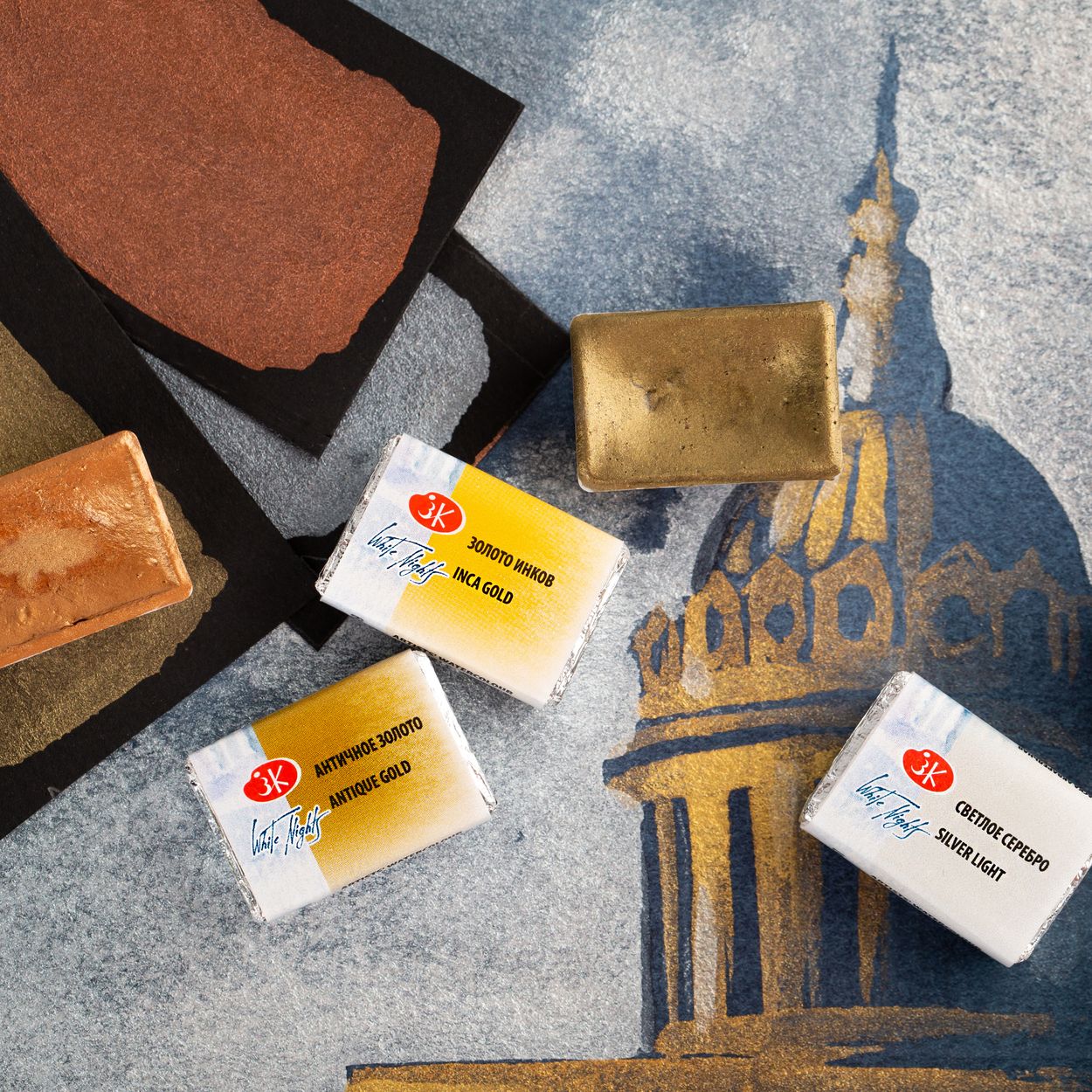 Farba akwarelowa artystyczna Białe noce 2,5 ml. Miedź