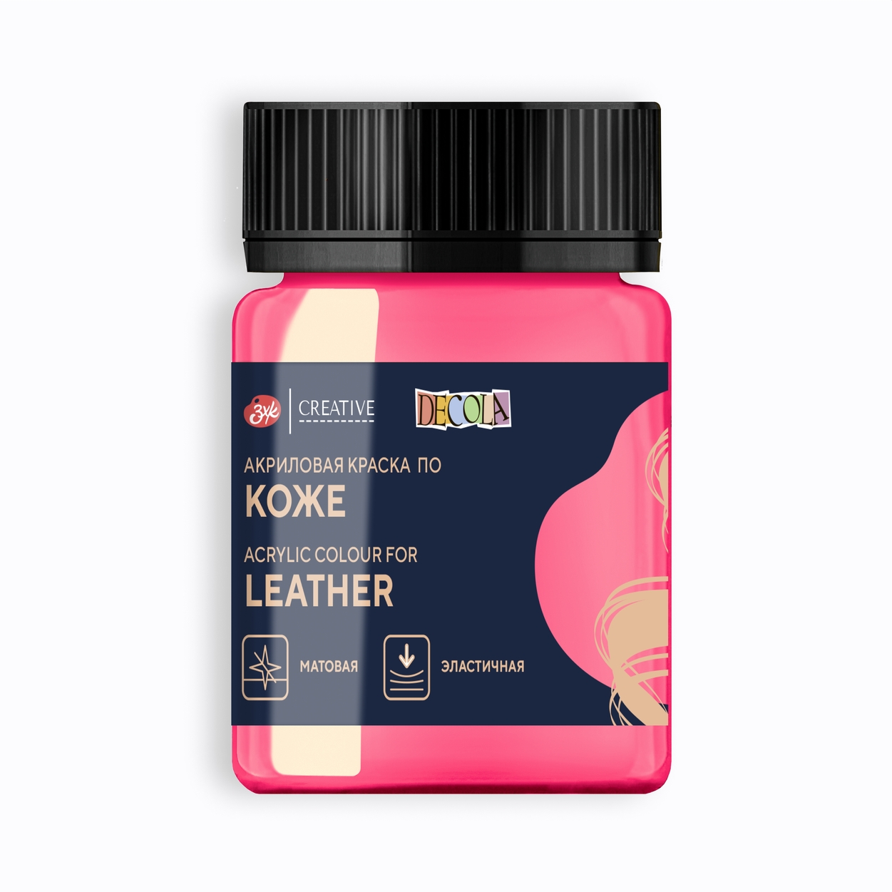Acrylic paint for leather Decola 50 ml., Fuchsia