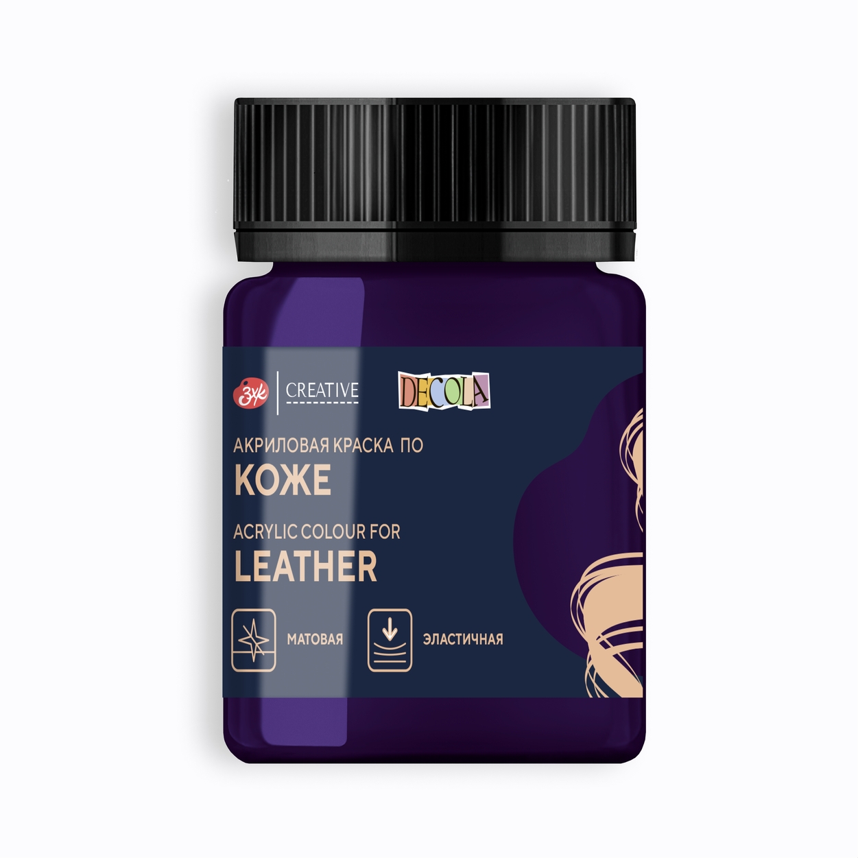 Acrylic paint for leather Decola 50 ml., Dark blue