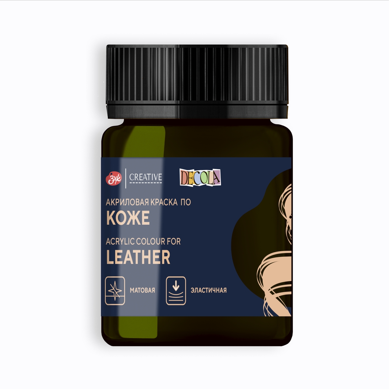 Acrylic Paint for Leather Decola 50 ml., Olive