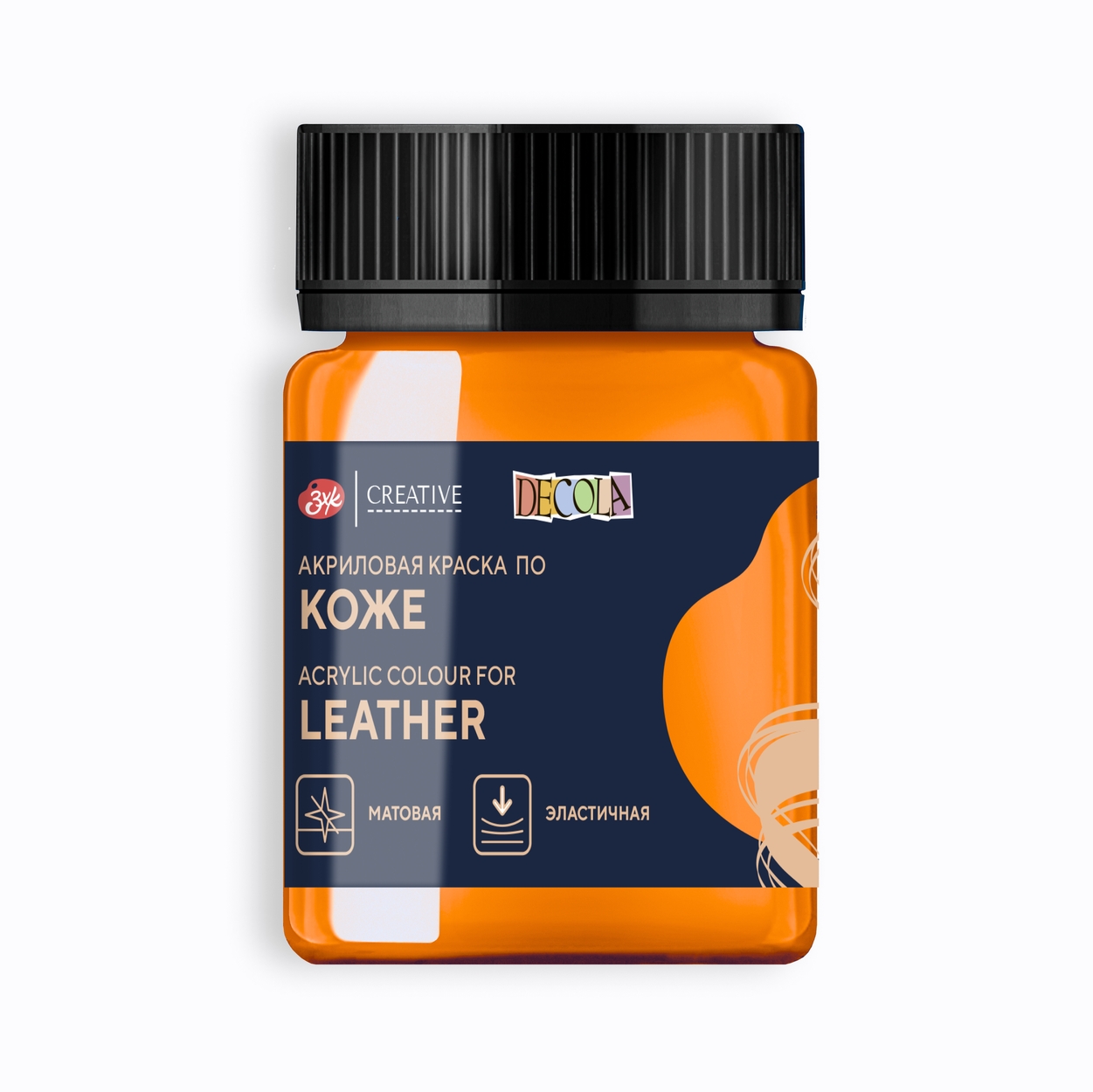 Acrylic paint for leather Decola 50 ml, Mandarin