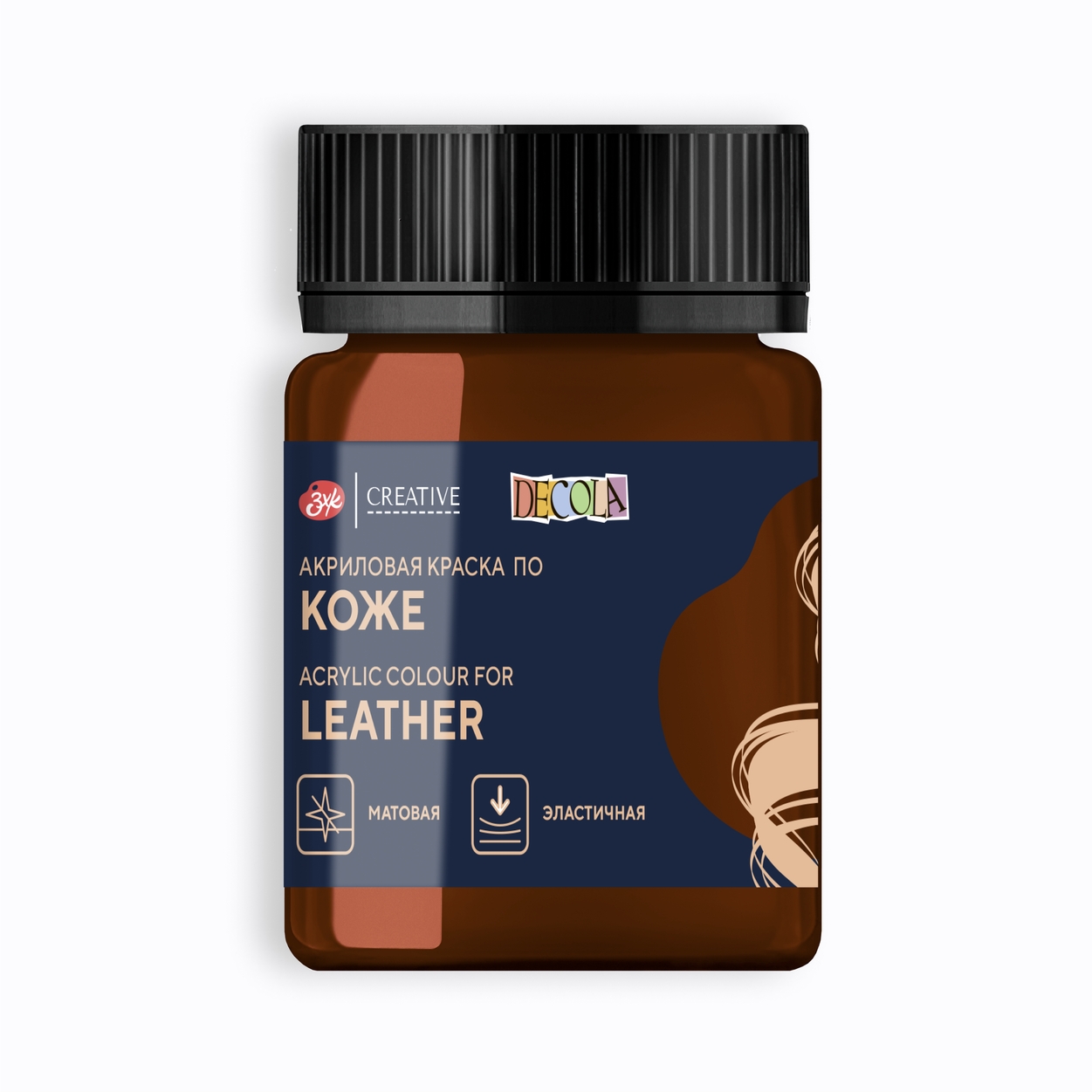 Acrylic paint for leather Decola 50 ml., Brown