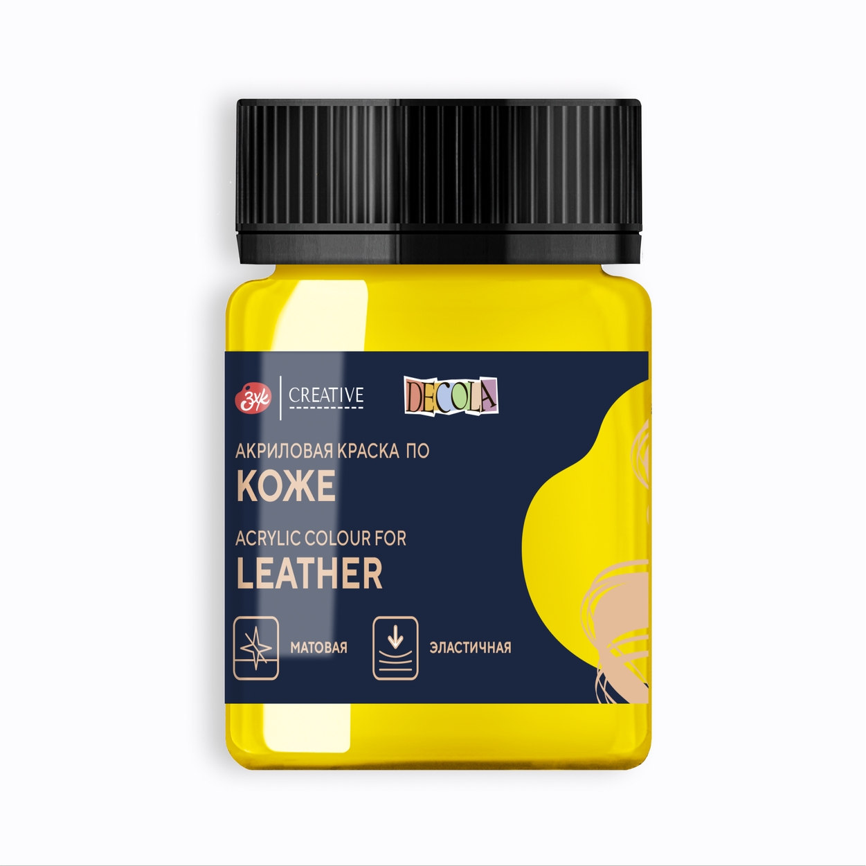 Acrylic paint for leather Decola 50 ml, Yellow