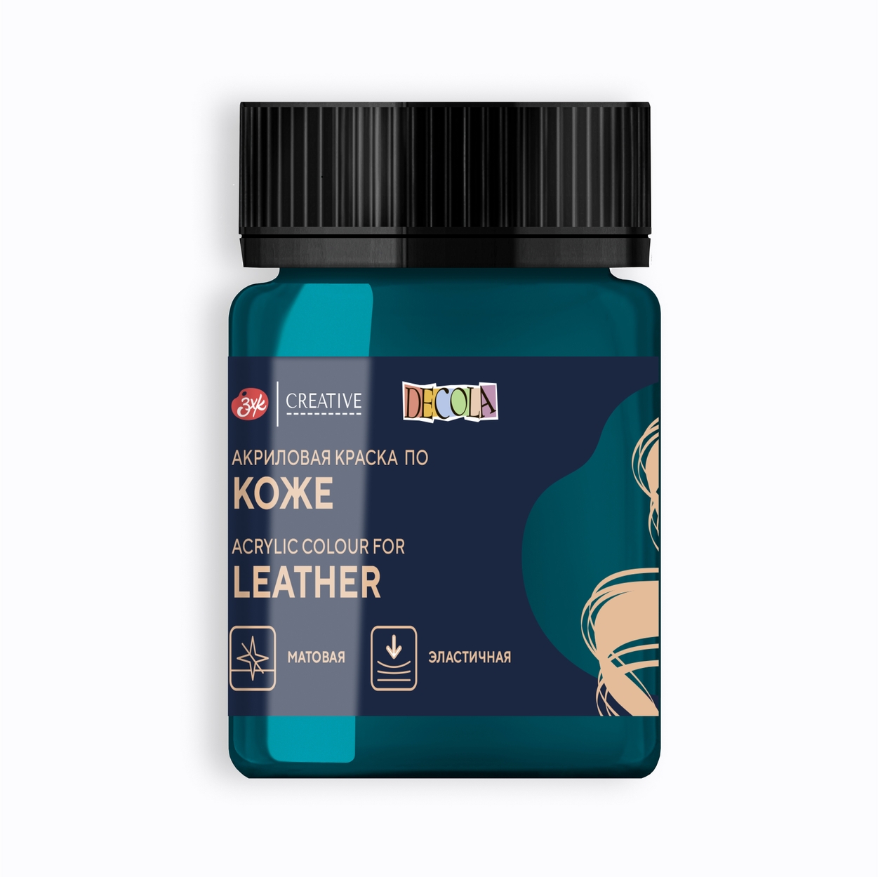 Acrylic paint for leather Decola 50 ml, Turquoise