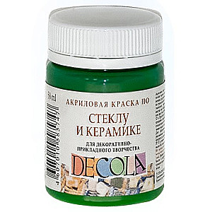 Akralinė dažai Decola stiklui ir keramikai, 50 ml, šviesiai žalia