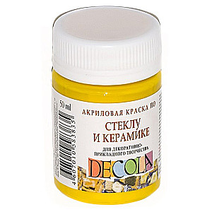 Akryülvärv Decola klaasi ja keraamika jaoks, 50 ml, kollane