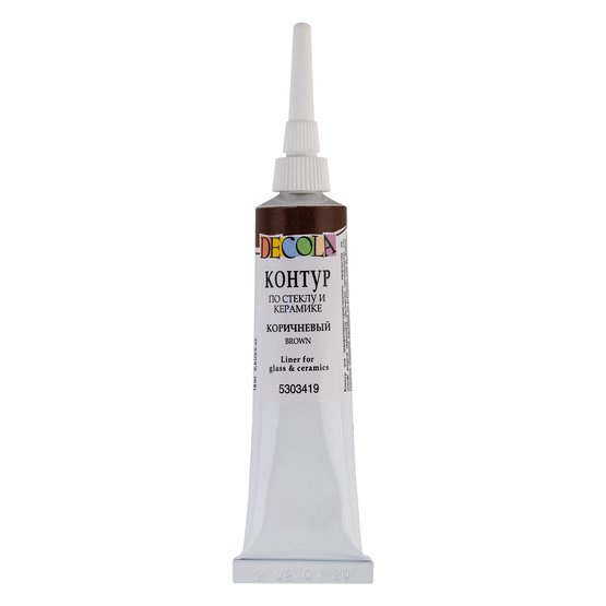 Acrylic Contour for Glass and Ceramics Deсola, 18 ml, Brown