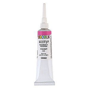 Akrylinių kontūrų rinkinys stiklui ir keramikai Deсola, 18 ml, rožinė