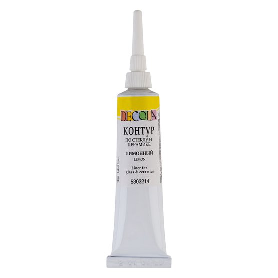 Acrylic contour for glass and ceramics Decola, 18 ml., lemon