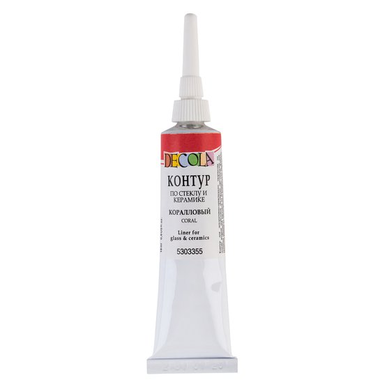 Acrylic contour for glass and ceramics Deсola, 18 ml, coral