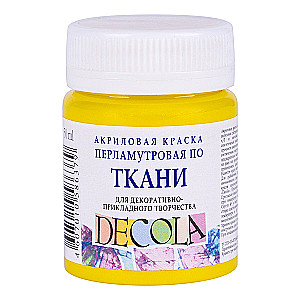 Acrylfarbe für Stoffe zur dekorativen Kreativität Decola, 50 ml, perlmuttgelb