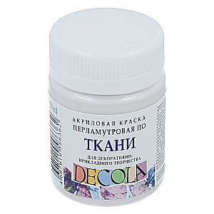 Acrylfarbe für Stoffe zur dekorativen Kreativität Decola, 50 ml, perlweis