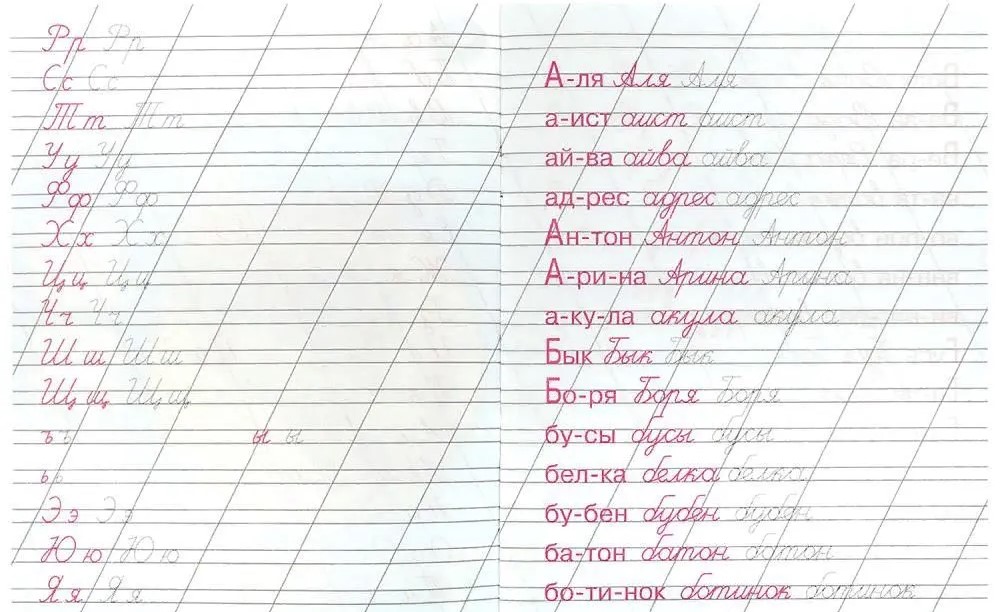 Kaligraficzny zapis. Pisanie słów