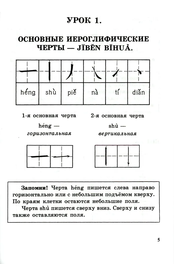 Rakstīšana ķīniešu hieroglifu rakstībā. Pirmais mācību posms