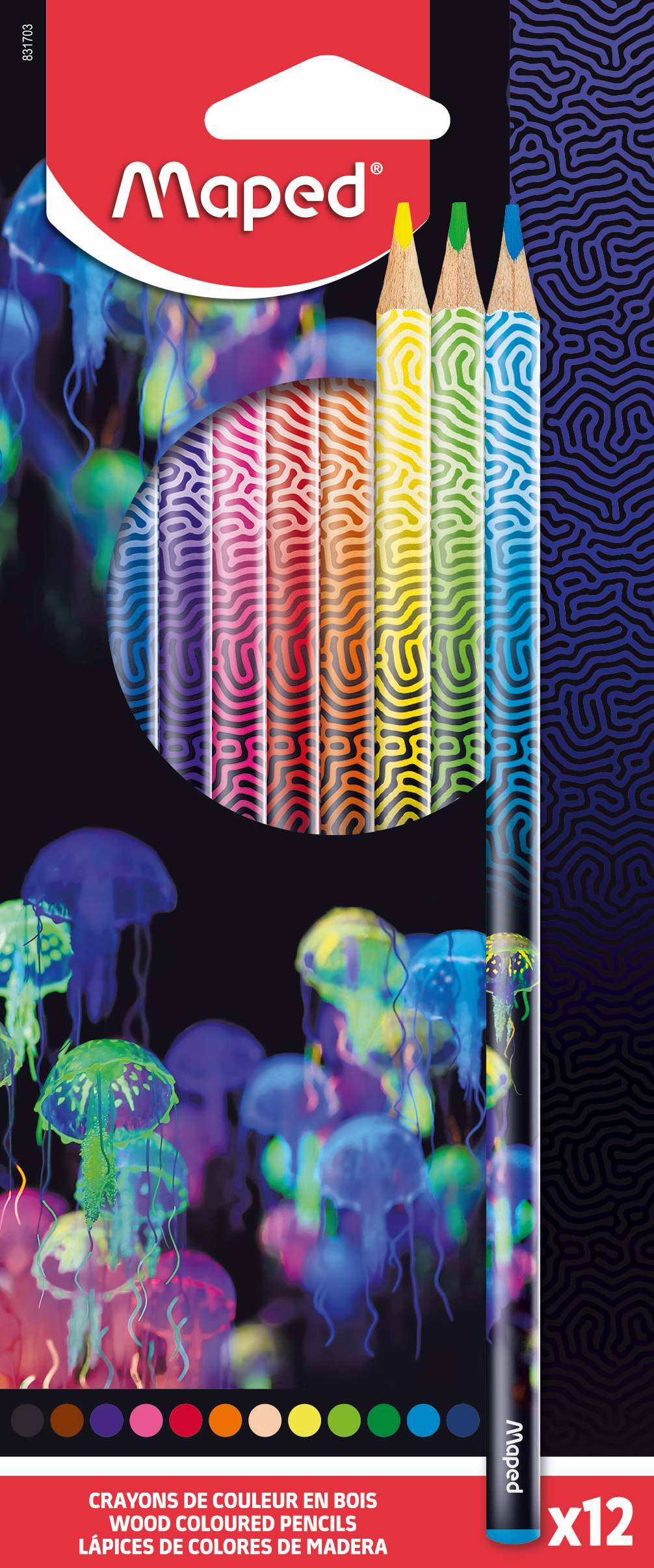 Krāsainie zīmuļi MAPED Deepsea Paradise (12 krāsas)