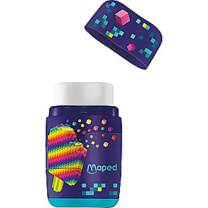 Pencil Sharpener with Container + Eraser - Pixel Party