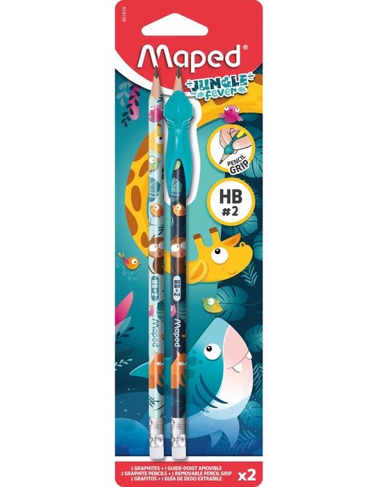 Bleistift mit Radiergummi, 2 Stück MAPED Jungle Fever