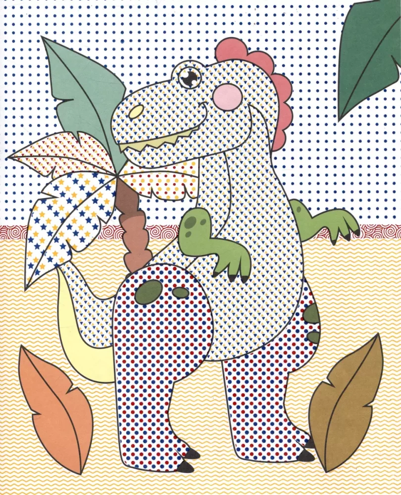 Vandens spalvinimo knygelė su spalvotais elementais. Dinozaurai