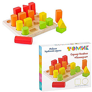 Loginio žaidimo rinkinys „Rūšiuotojas-Įterptas „Geometrija“ (17 dalių)