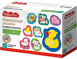 Konturen-Puzzles - Halbe. Haustiere