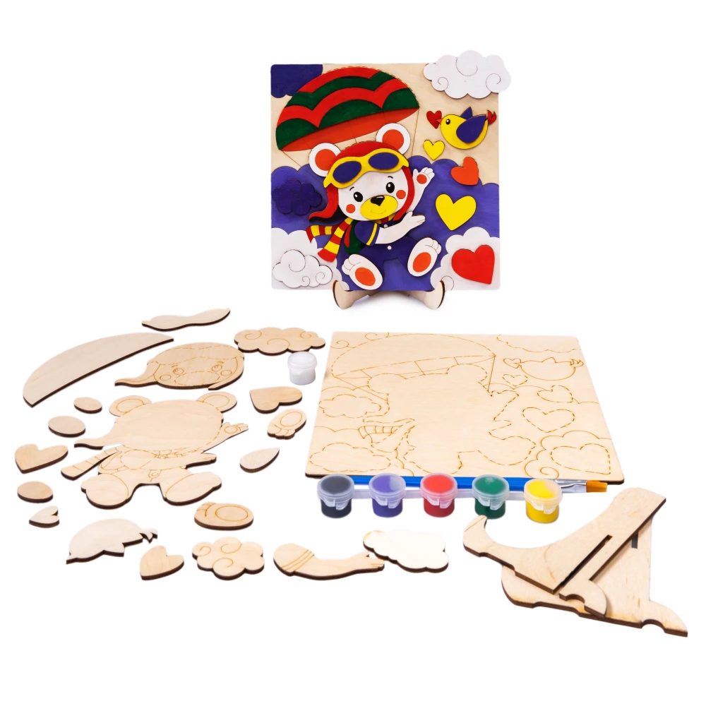 Three-Dimensional Picture from Wooden Blanks - Parachutist