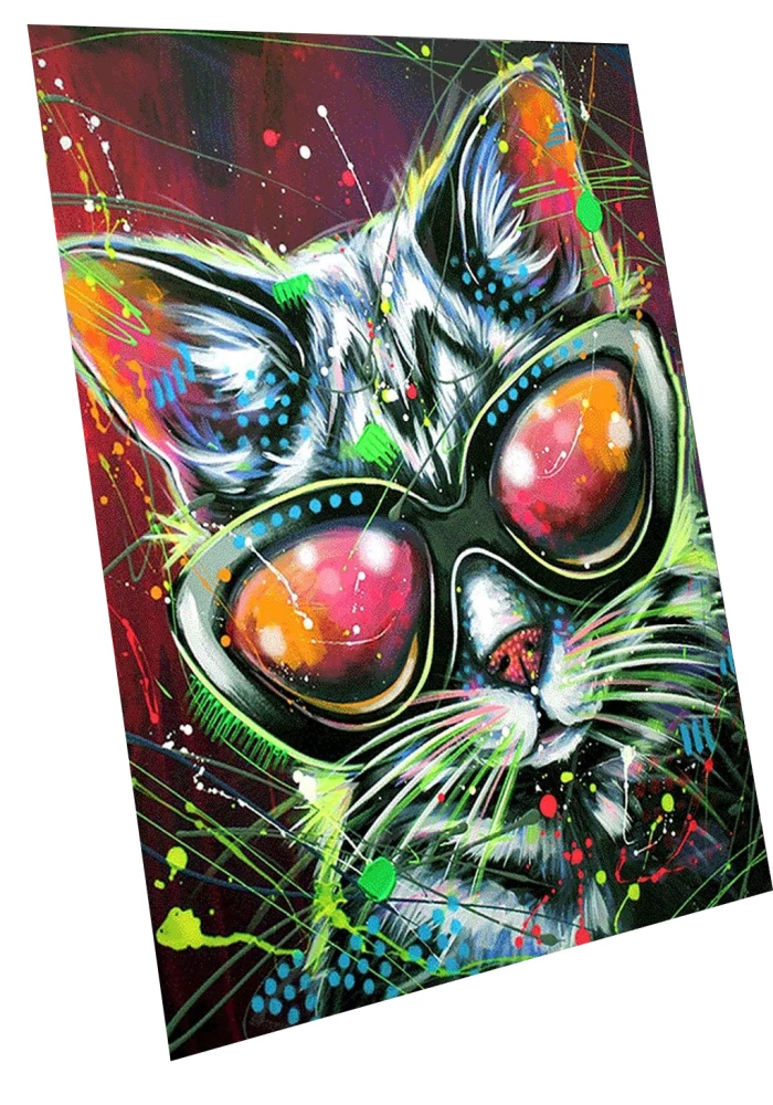 Paint by Numbers with Glow in the Dark Paint Stylish Cat, 40x50cm
