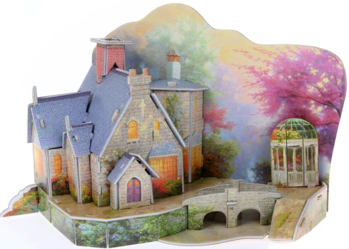 Puzzle aus Schaumkarton - Warmes Zuhause, 3D