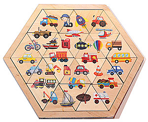 Wooden Puzzle - Transport Hexagon