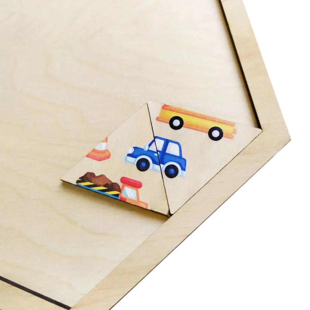 Wooden Puzzle - Transport Hexagon