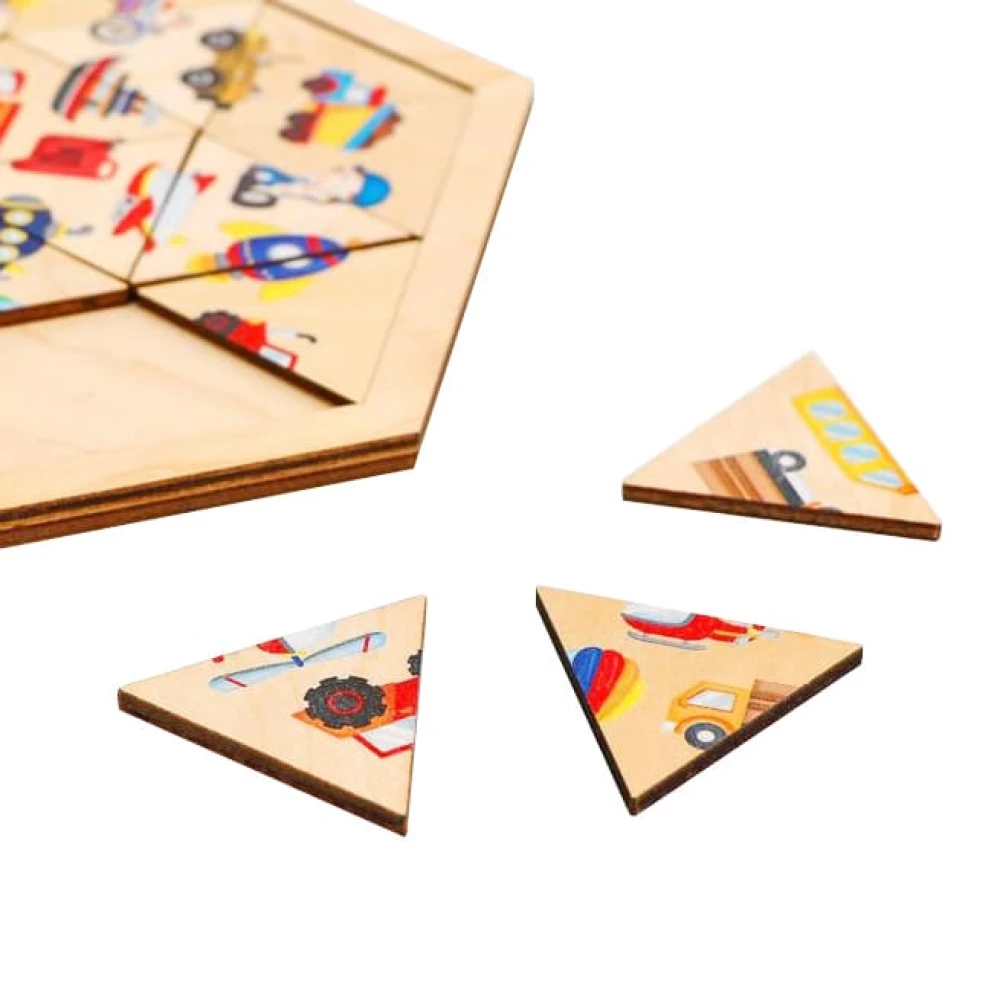 Wooden Puzzle - Transport Hexagon
