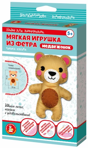 Mīkstā rotaļlieta no filca ar savām rokām - Lāciņš
