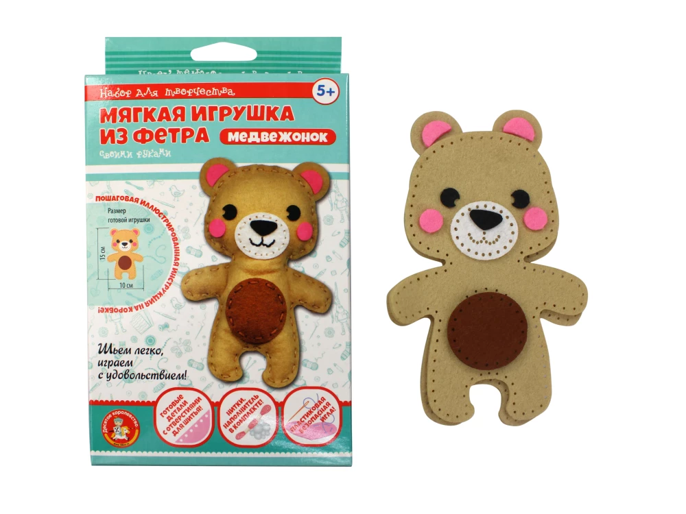 Miękka zabawka z filcu zrób to sam - Miś