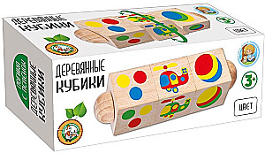 Кубики деревянные на оси - Цвет