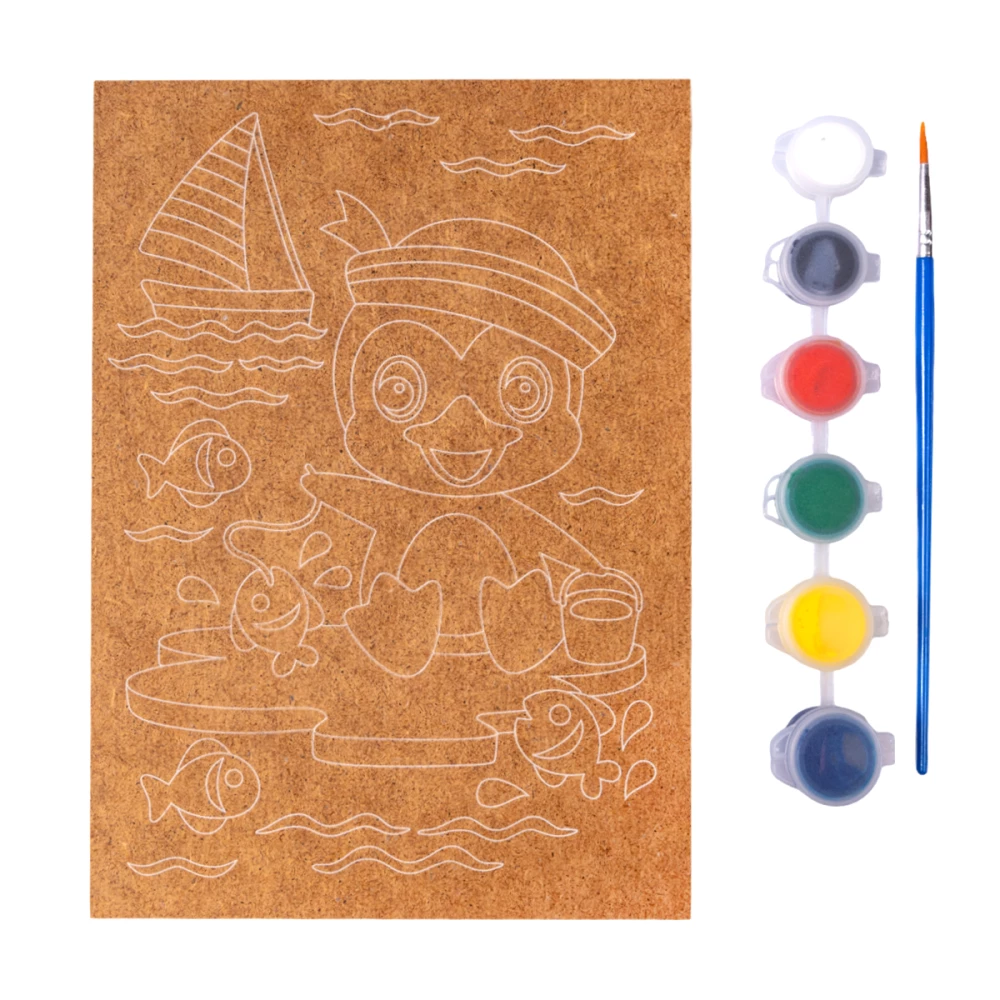 Wood Painting Set - Penguin