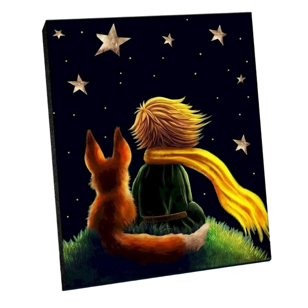 Numbered Painting on Black Canvas - The Little Prince, 50x40cm