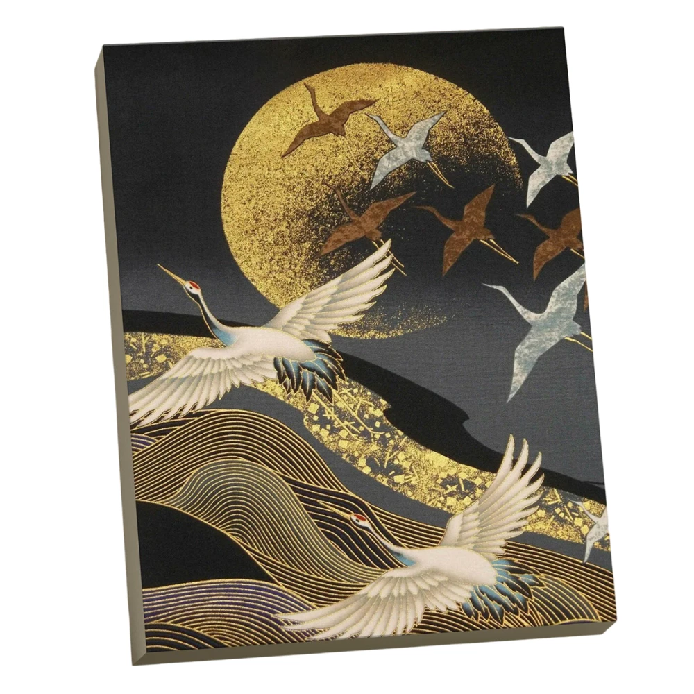 Numbered painting with gold leaf - Flight of Cranes, 40x50cm