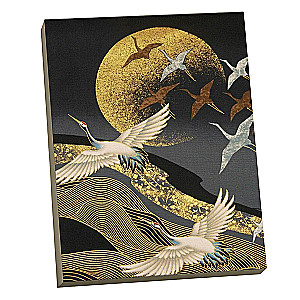 Numbered painting with gold leaf - Flight of Cranes, 40x50cm
