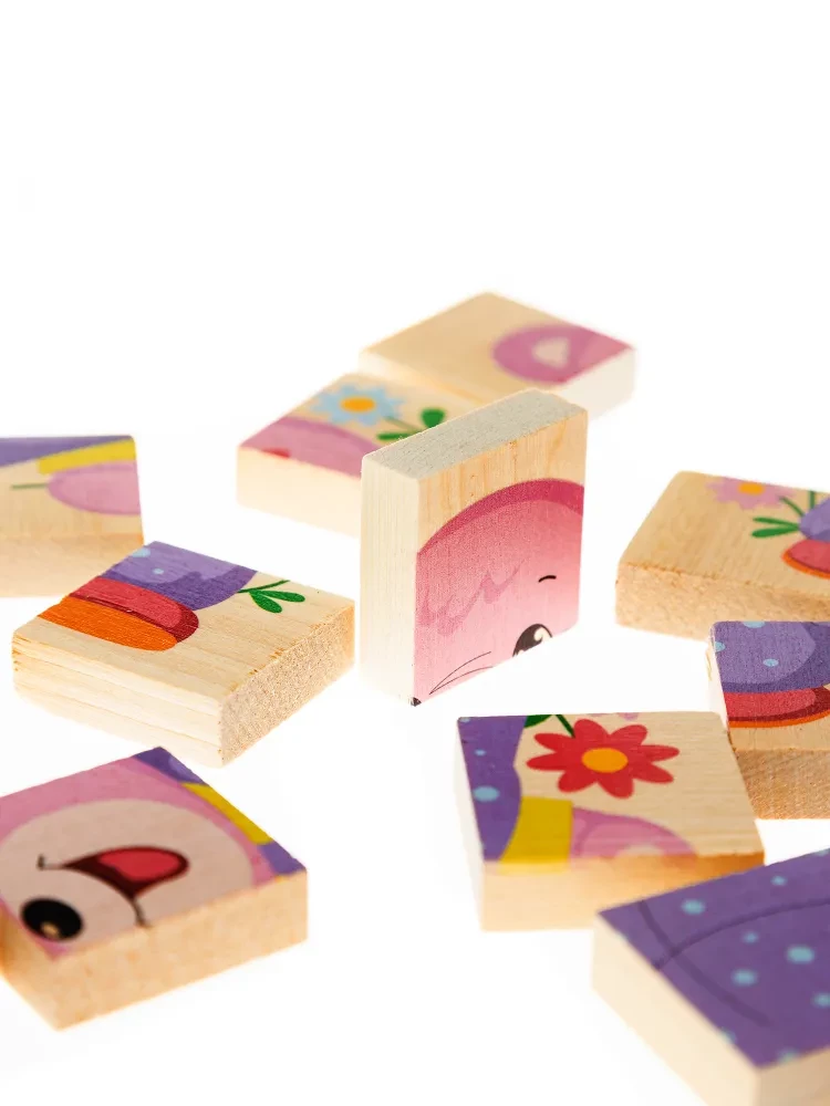 Wooden Puzzle Bear Cub. 12 Elements