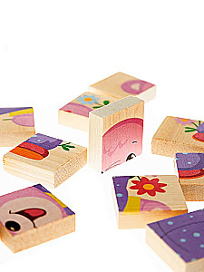 Wooden Puzzle Bear Cub. 12 Elements