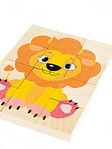 Wooden puzzles for toddlers Lion Cub. 12 pieces